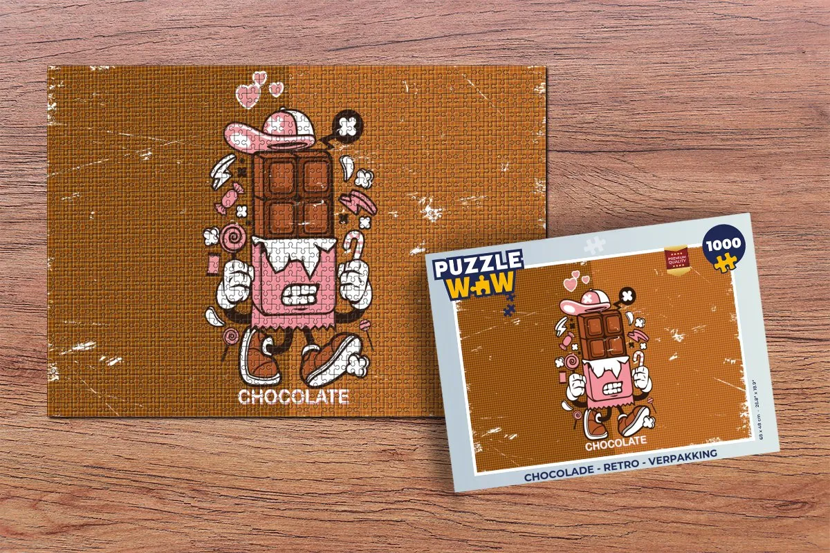 PuzzleWow Retro Chocolade Legpuzzel 1000 Stuks - Multicolor