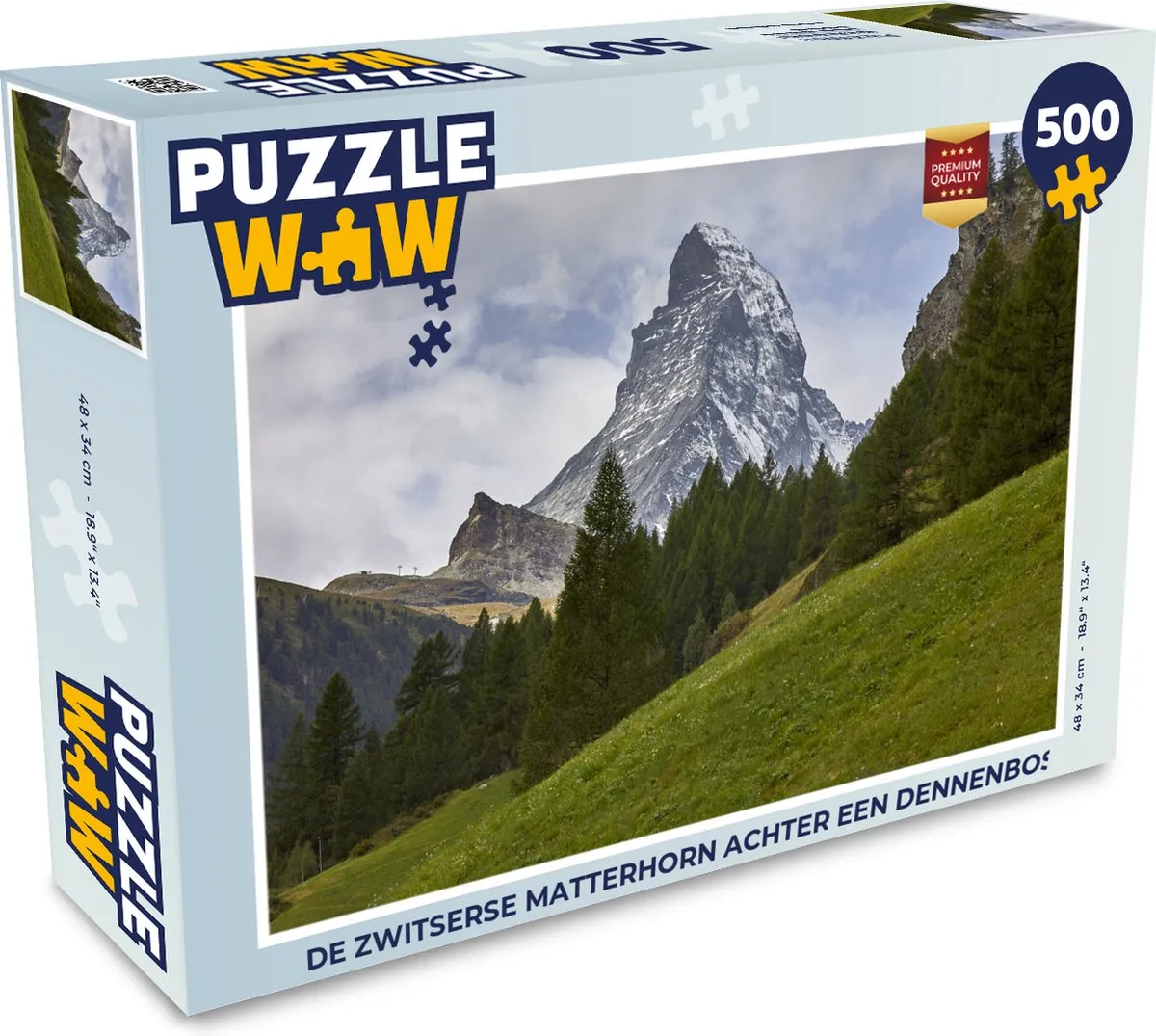 PuzzleWow Zwitserse Matterhorn Legpuzzel 500 Stuks - Multicolor