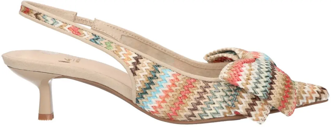 La Strada Slingback Beige Multicolor Raffia