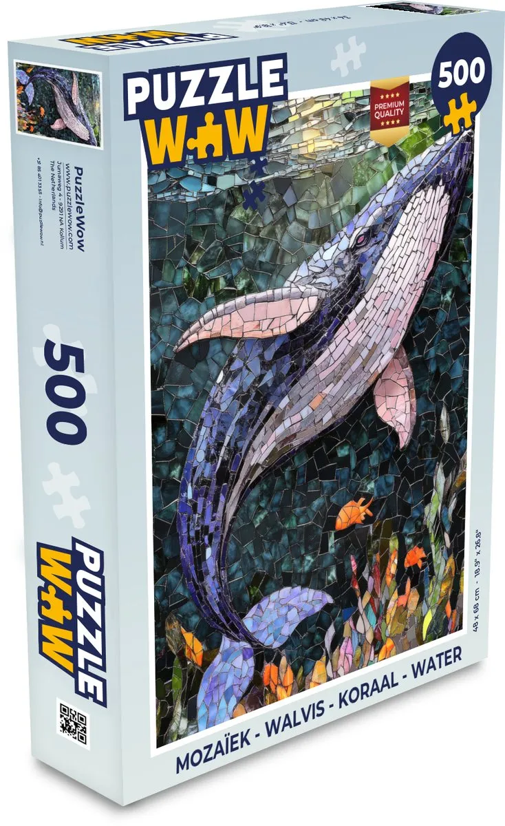 PuzzleWow Mozaïek Walvis Koraal Legpuzzel 500 Stuks