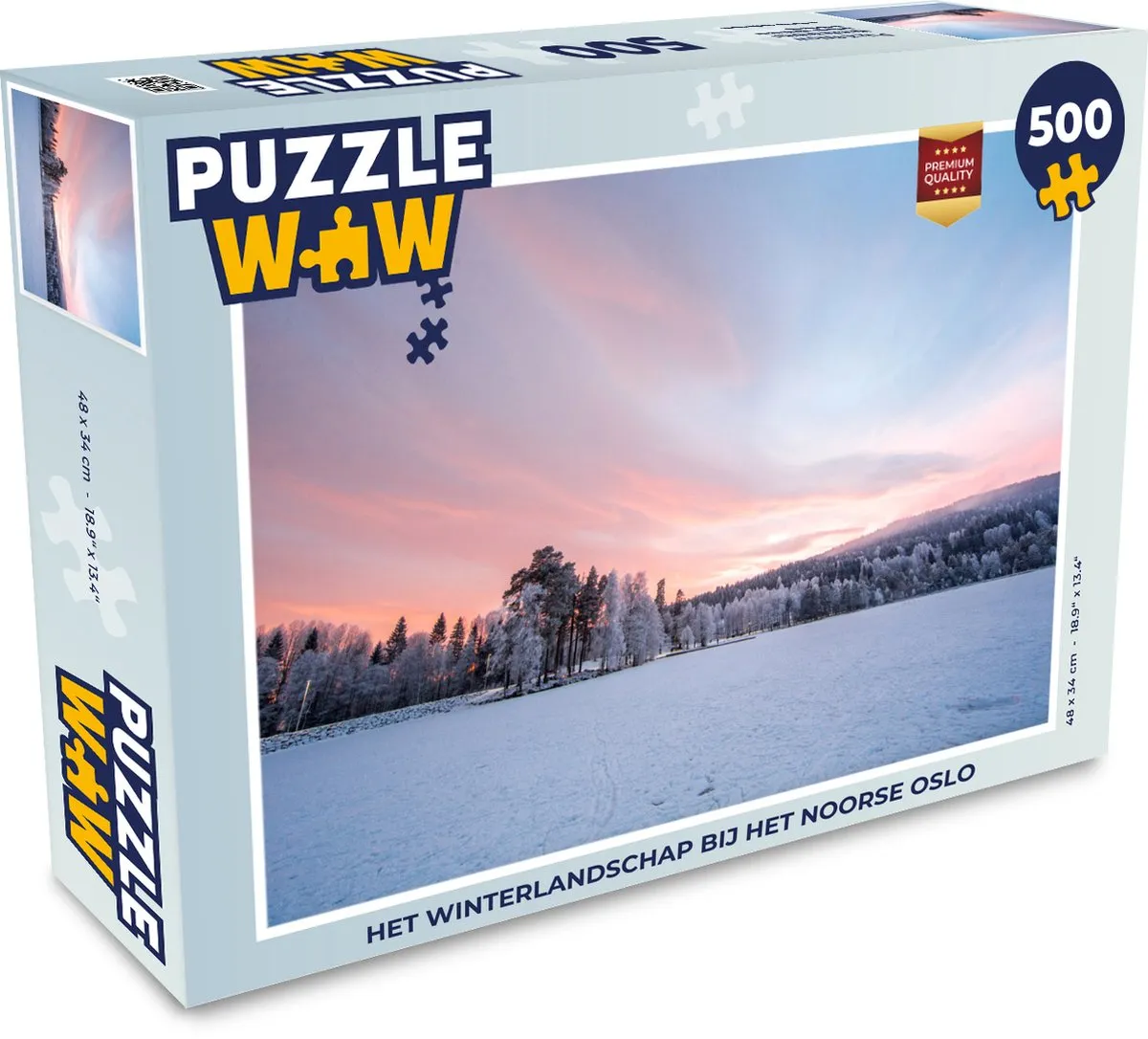 PuzzleWow Het winterlandschap Oslo Legpuzzel 500 Stuks
