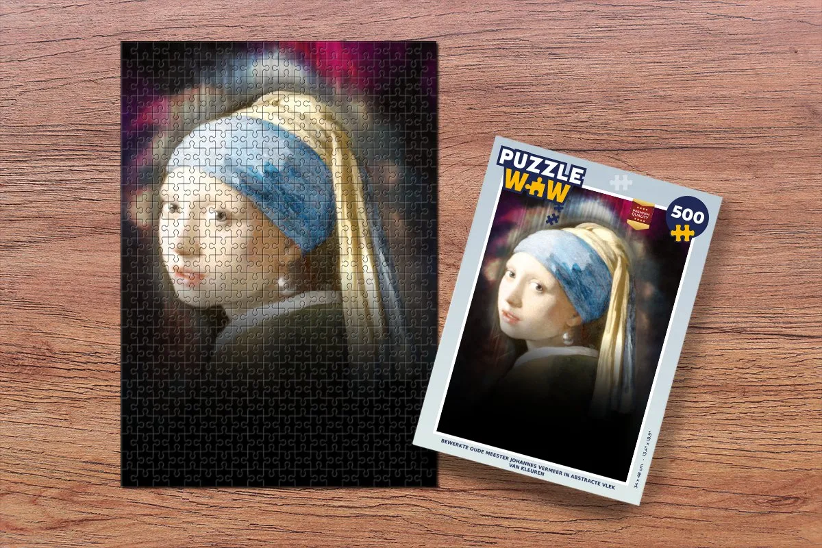 PuzzleWow Meisje met de Parel Legpuzzel 500 Stuks - Multicolor