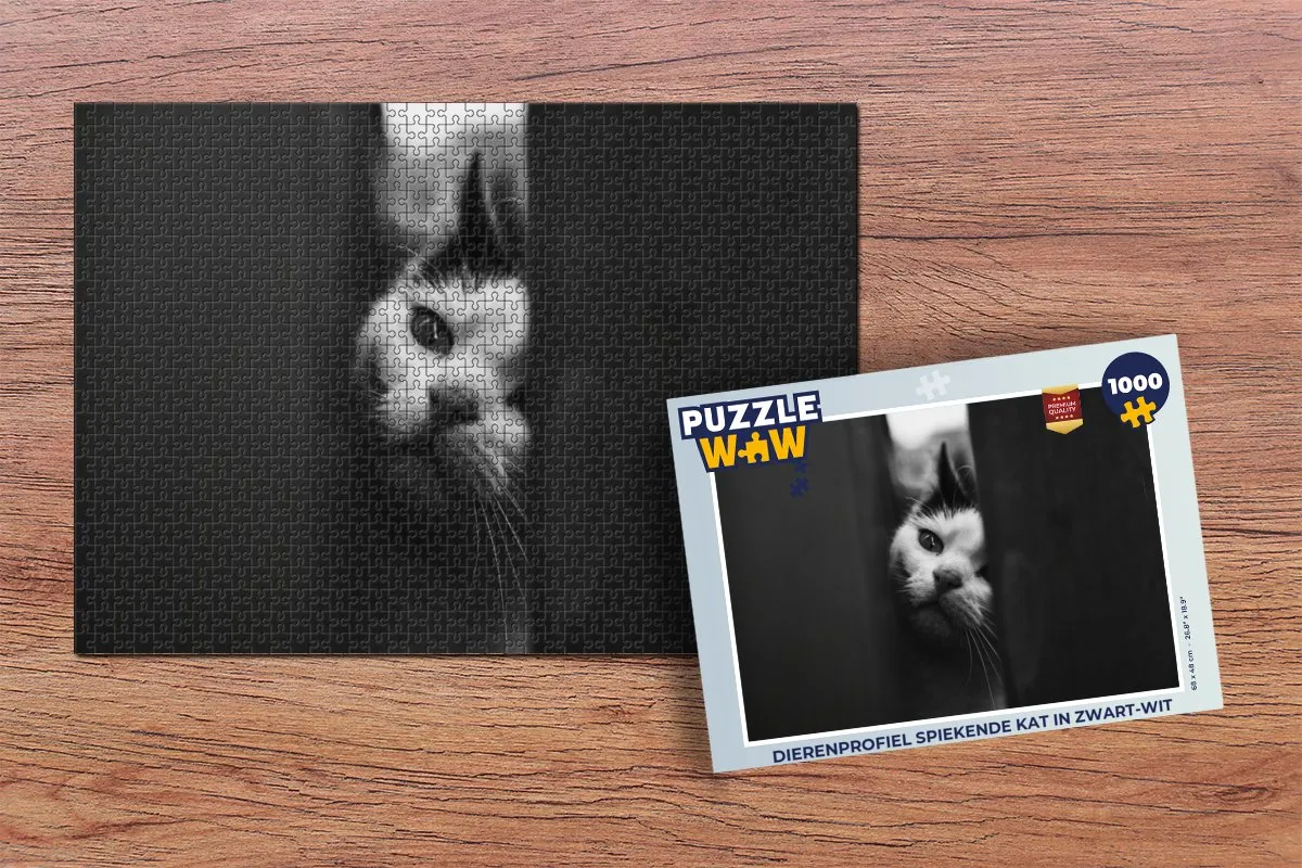 PuzzleWow Dierenprofiel Kat Legpuzzel 1000 Stuks - Multicolor