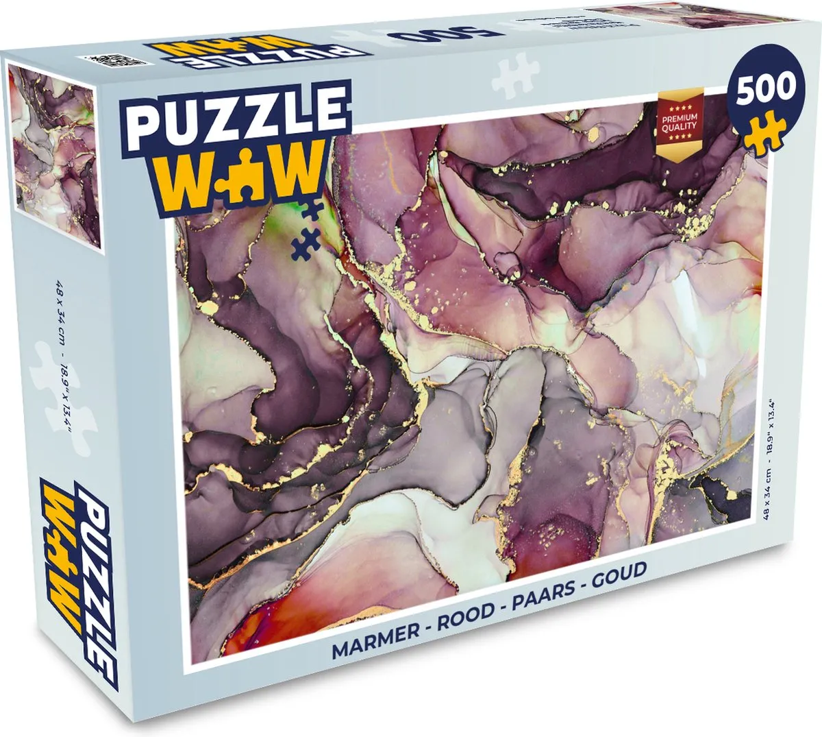PuzzleWow Marmer Legpuzzel 500 Stuks - Multicolor