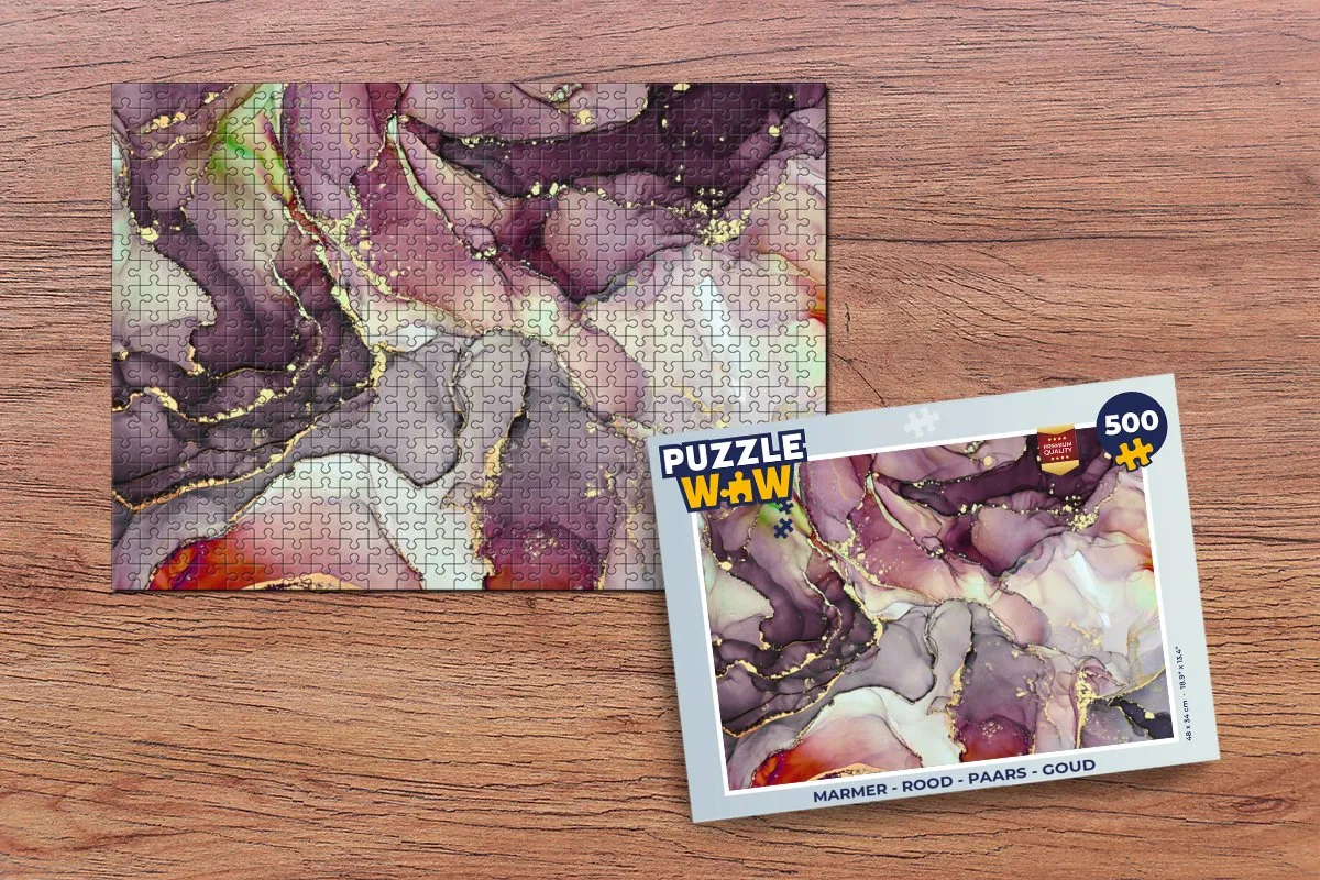 PuzzleWow Marmer Legpuzzel 500 Stuks - Multicolor