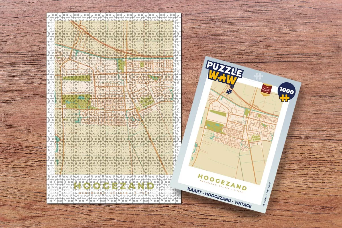 PuzzleWow Hoogezand Vintage Legpuzzel 1000 Stuks - Multicolor