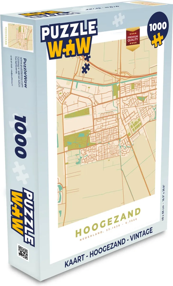 PuzzleWow Hoogezand Vintage Legpuzzel 1000 Stuks - Multicolor