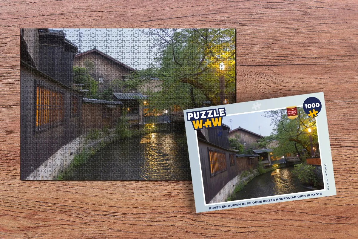 PuzzleWow Legpuzzel Kyoto Gion 1000 Stuks - Multicolor