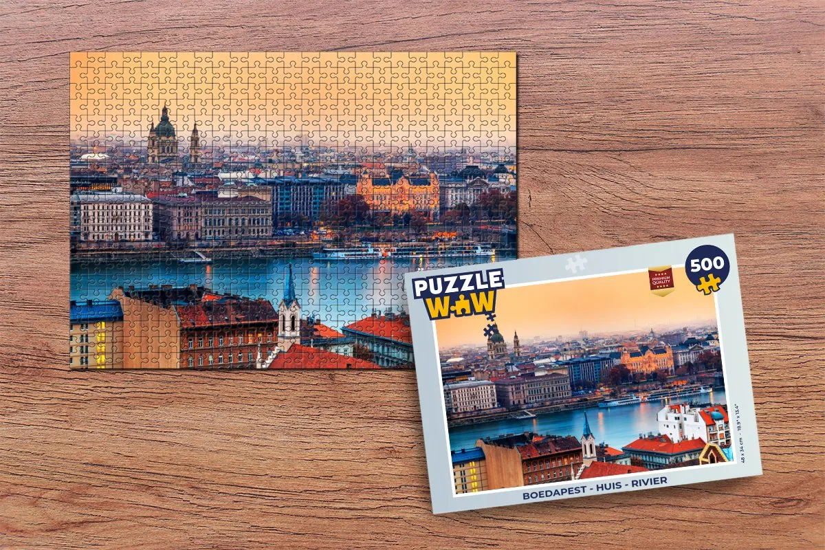 PuzzleWow Boedapest Huis Rivier Legpuzzel 500 Stuks - Multicolor