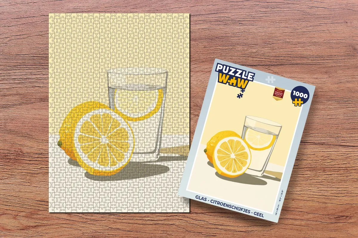 PuzzleWow Citroenschijfjes Glas Legpuzzel 1000 Stuks