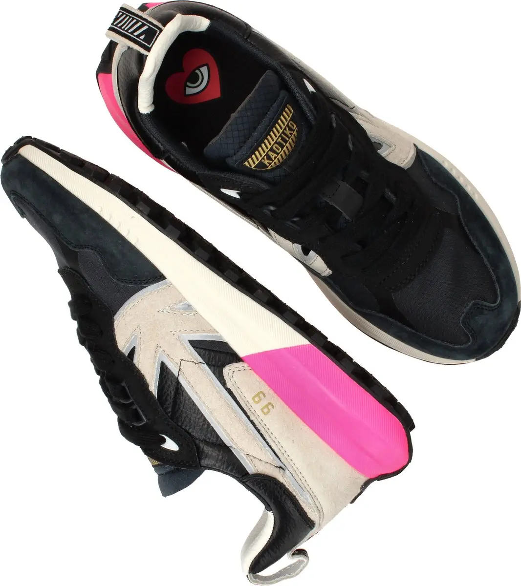 Kaotiko Detroit 99 Dames Sneakers - Zwart - Maat 37 - afbeelding 6 van 6