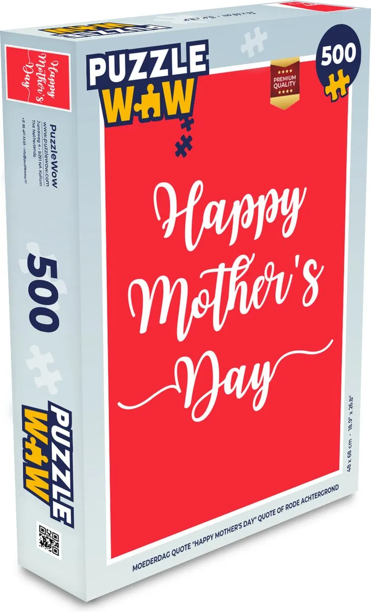 PuzzleWow Quotes Happy Mother's Day Legpuzzel 500 Stuks - Multicolor