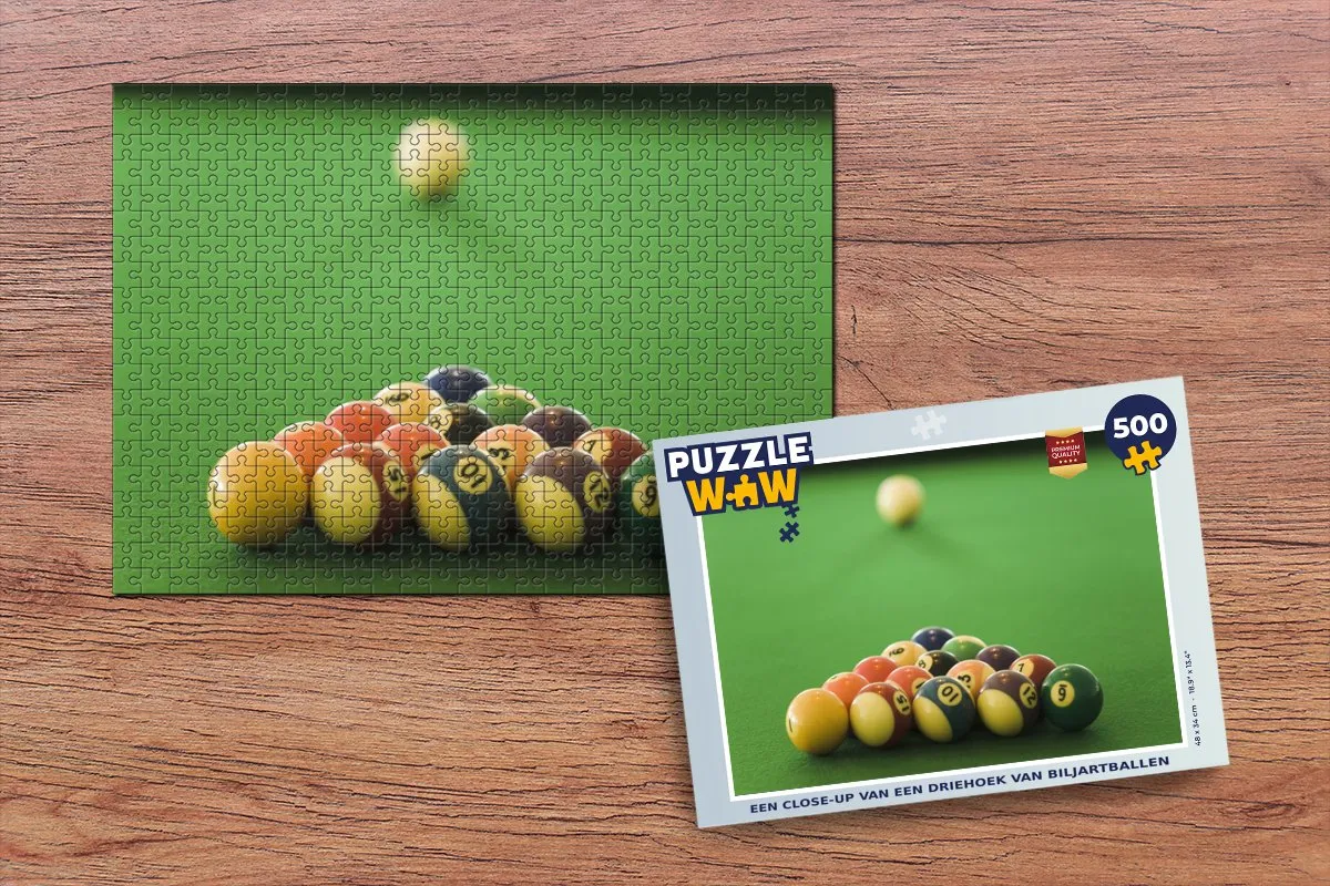 PuzzleWow Biljartballen Legpuzzel 500 Stuks - Multicolor