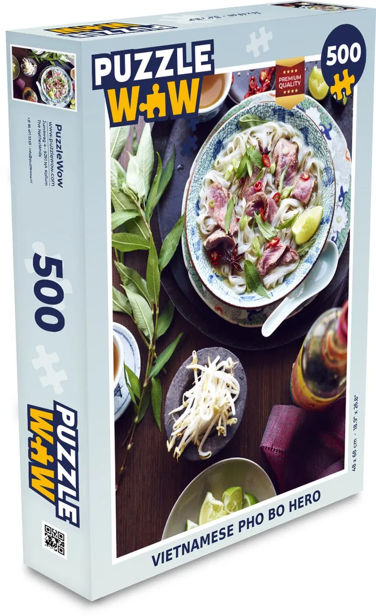 PuzzleWow Vietnamese Pho Bo Hero Legpuzzel 500 Stuks - Multicolor