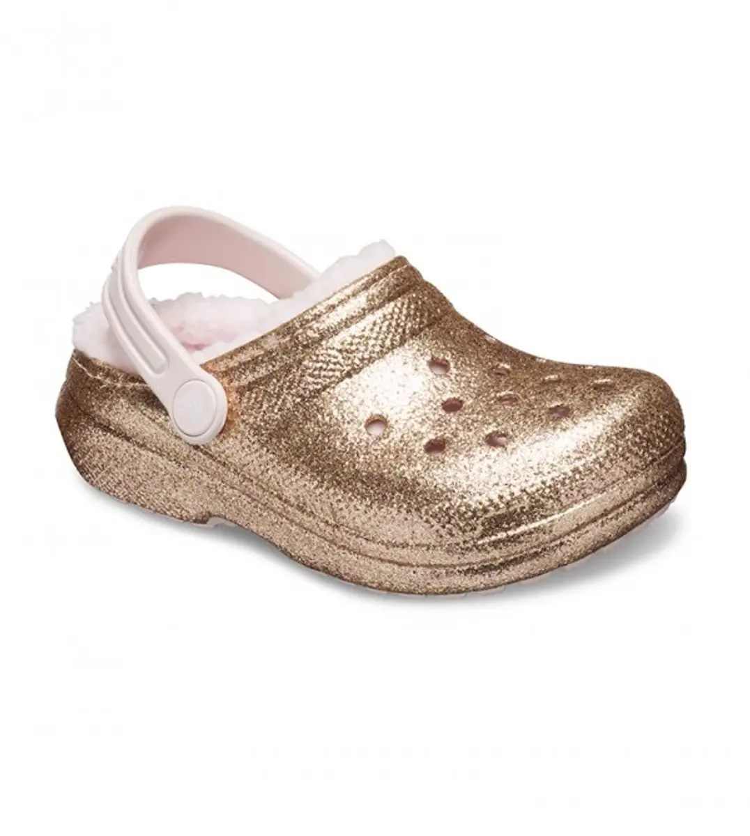 Crocs Classic Lined Glitter Clog Kids Gold/Barely Pink Maat 30/31 US C13