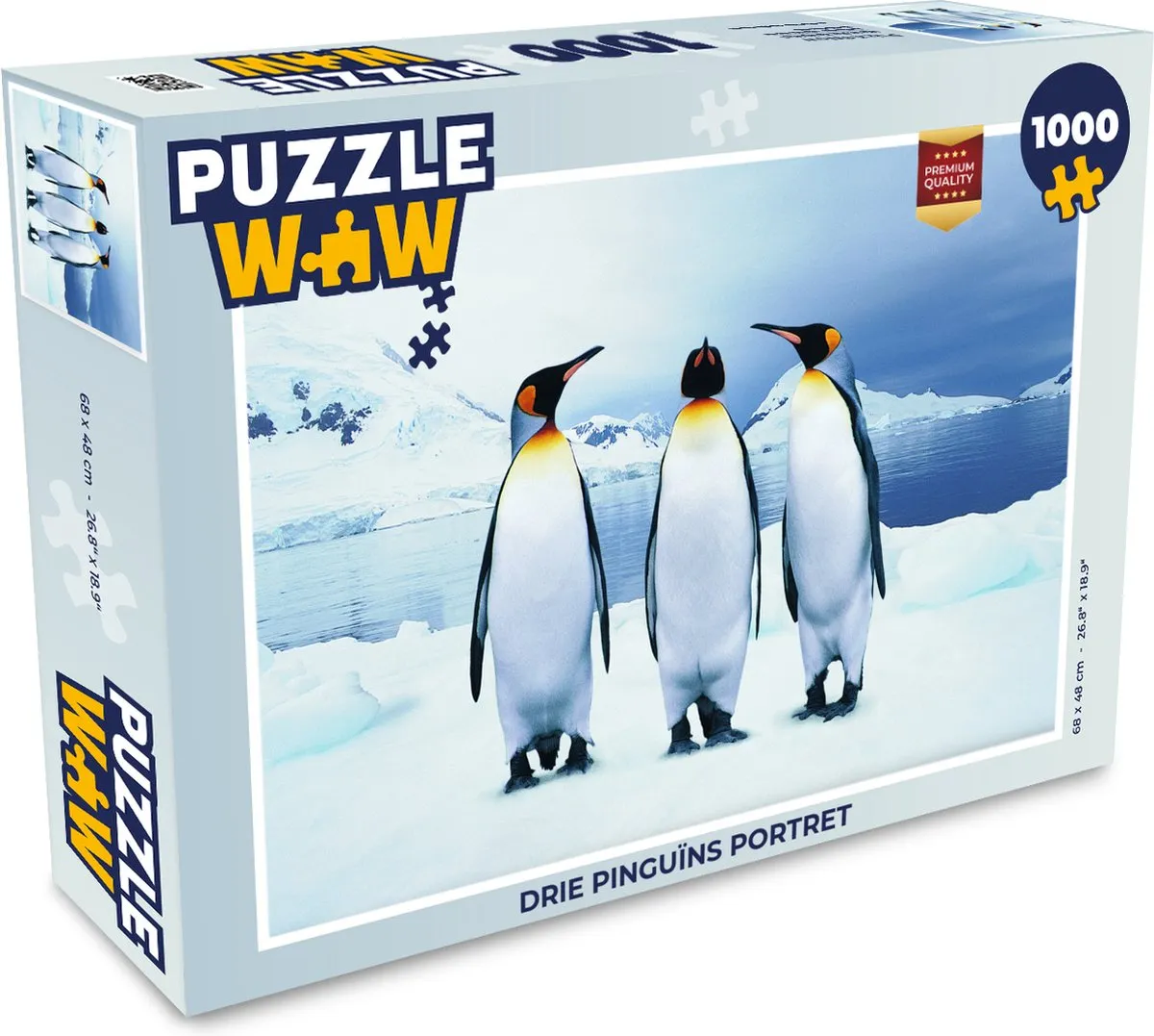 PuzzleWow Legpuzzel Drie Pinguïns Portret 1000 Stuks - Multicolor
