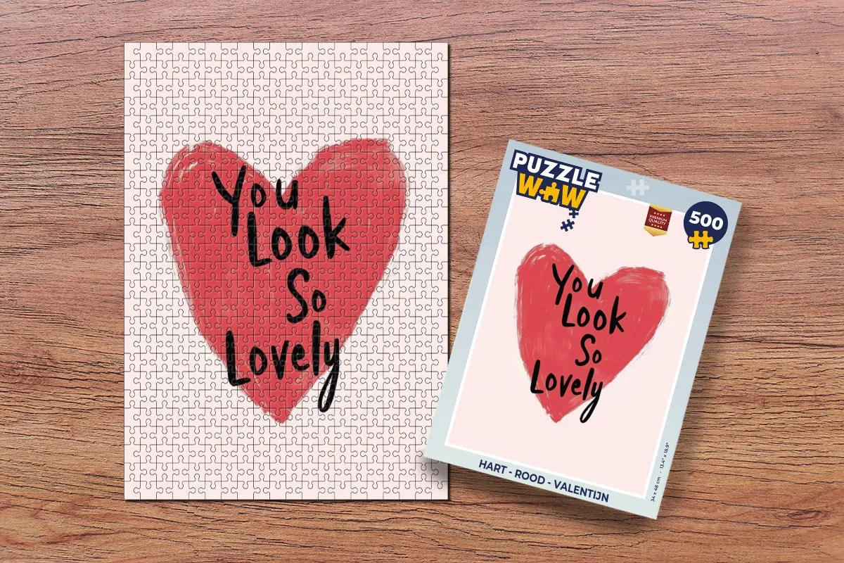 PuzzleWow Hart Legpuzzel 500 Stuks - Rood - You look so lovely