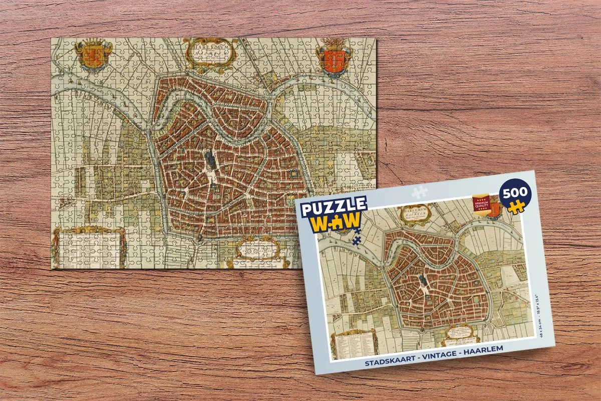 PuzzleWow Haarlem Vintage Legpuzzel 500 Stuks - Multicolor