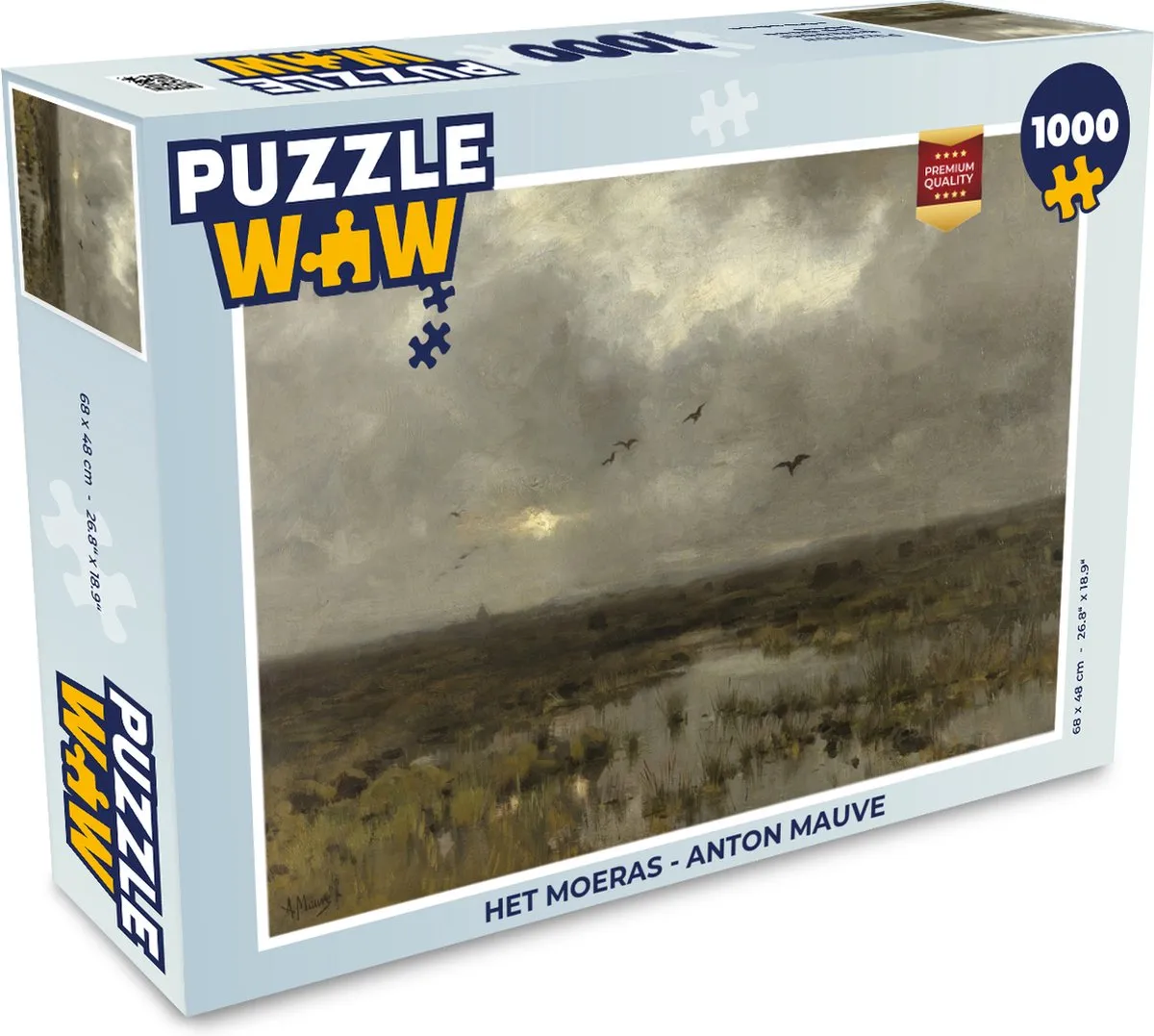 PuzzleWow Het moeras - Anton Mauve Legpuzzel 1000 Stuks - Multicolor