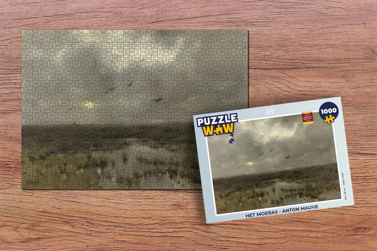 PuzzleWow Het moeras - Anton Mauve Legpuzzel 1000 Stuks - Multicolor