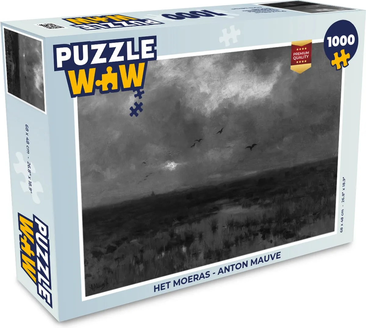 PuzzleWow Het moeras - Anton Mauve Legpuzzel 1000 Stuks - Multicolor