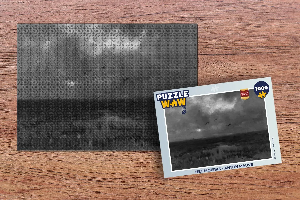 PuzzleWow Het moeras - Anton Mauve Legpuzzel 1000 Stuks - Multicolor