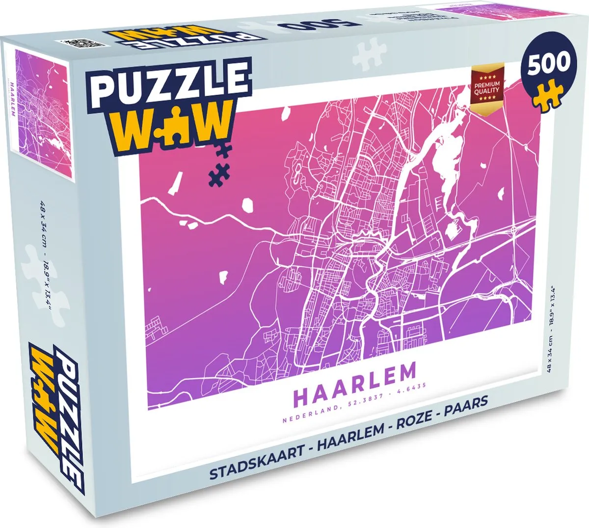 PuzzleWow Haarlem Legpuzzel 500 Stuks - Multicolor