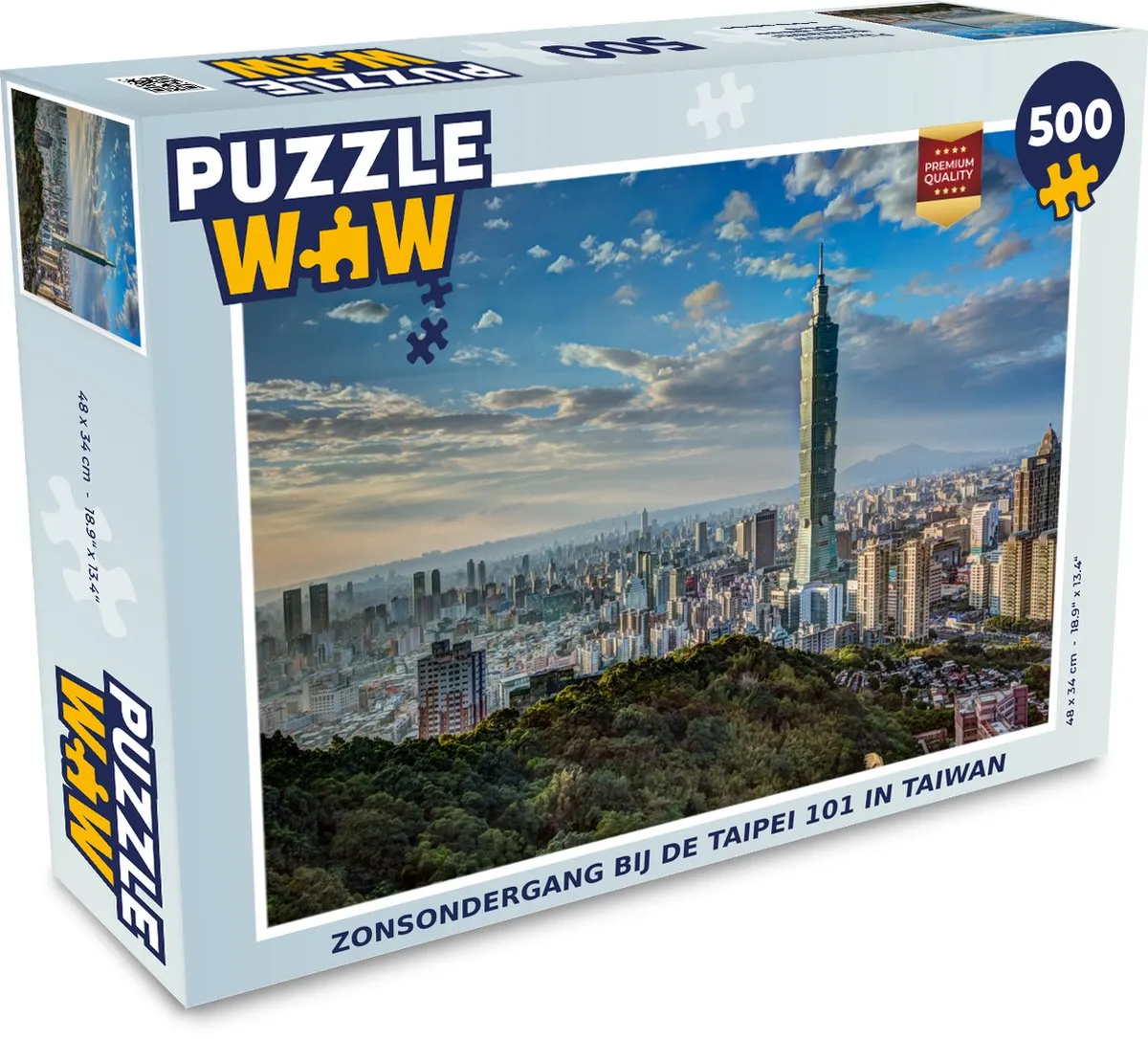PuzzleWow Taipei 101 Legpuzzel 500 Stuks - Multicolor