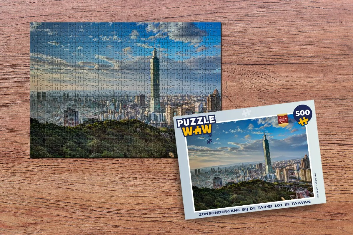 PuzzleWow Taipei 101 Legpuzzel 500 Stuks - Multicolor