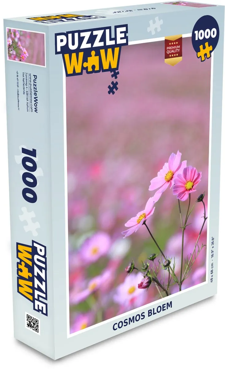 PuzzleWow Bloemen Legpuzzel 1000 Stuks - Roze/Multicolor