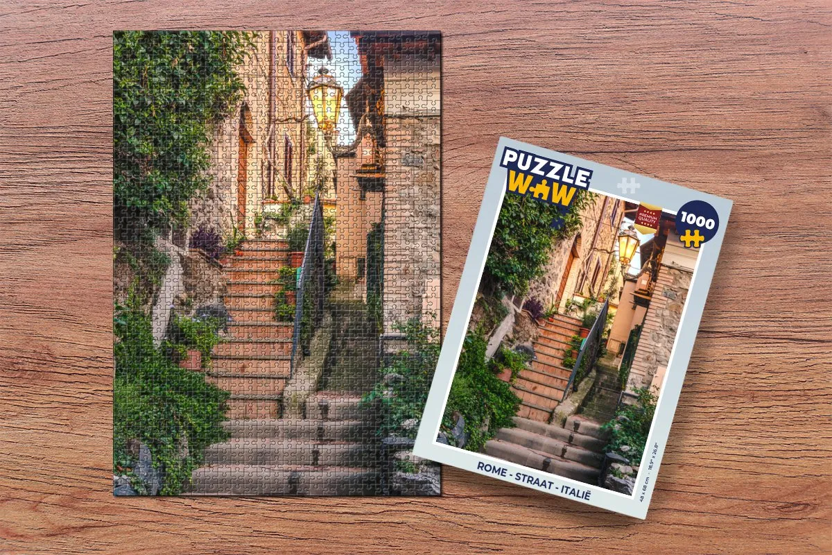 PuzzleWow Rome Straat Italië Legpuzzel 1000 Stuks - Multicolor