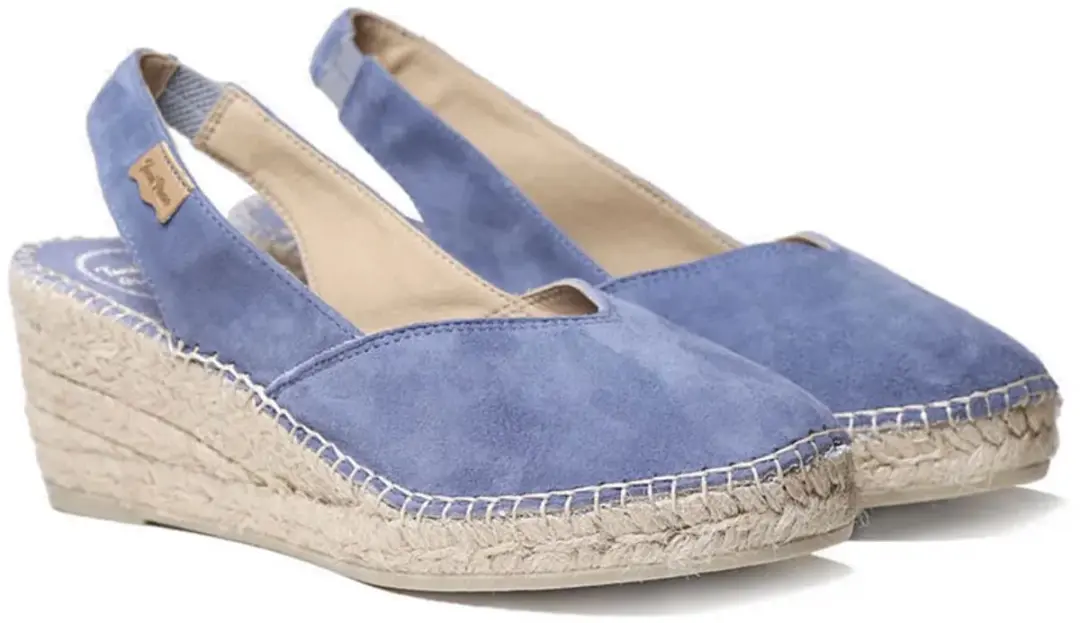 Suède espadrilles met sleehak voor dames