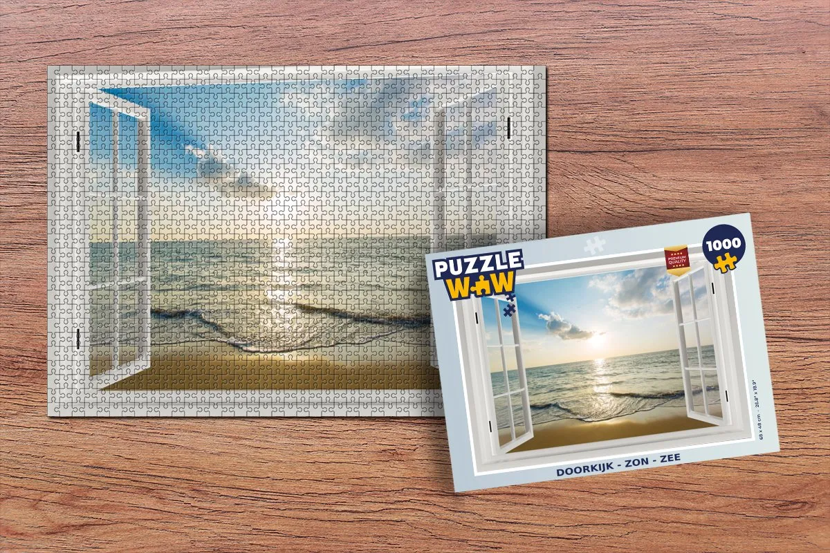 PuzzleWow Doorkijk Zon Zee Legpuzzel 1000 Stuks - Multicolor