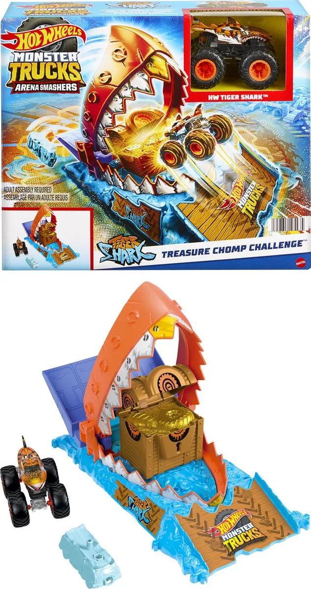 Hot Wheels Monster Trucks Arena Smashers Schathappers Uitdaging Speelset HTP17 - afbeelding 6 van 6