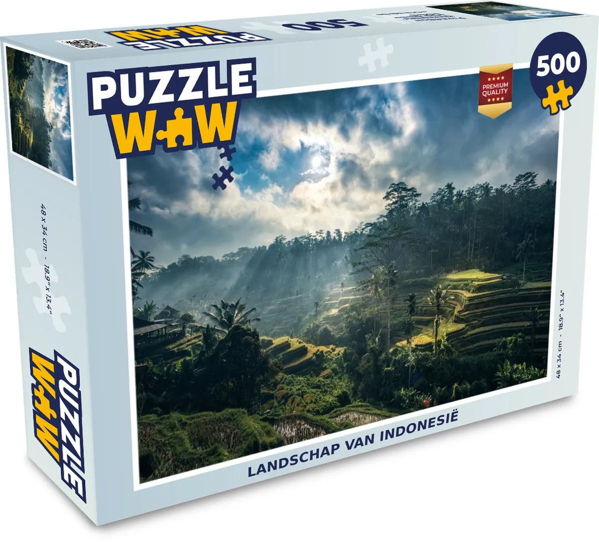 PuzzleWow Indonesië Legpuzzel 500 Stuks - Multicolor