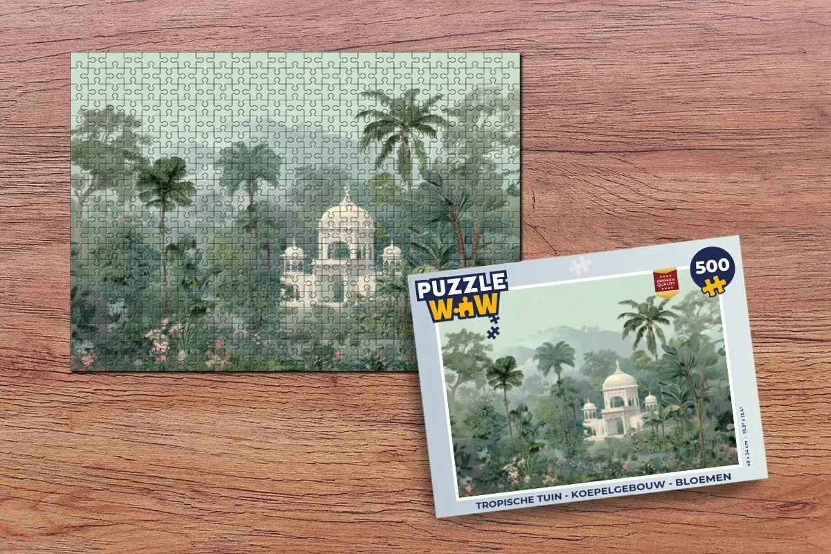 PuzzleWow Tropische Tuin Legpuzzel 500 Stuks - Koepelgebouw