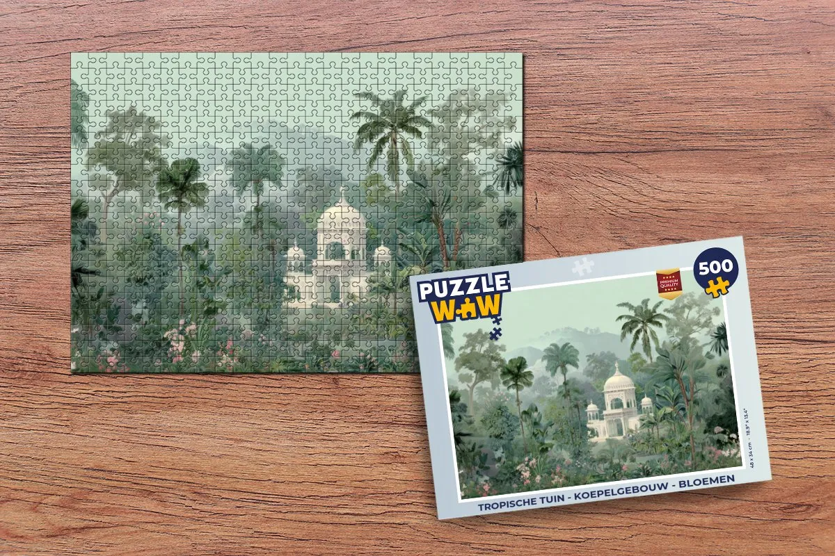 PuzzleWow Tropische Tuin Legpuzzel 500 Stuks - Koepelgebouw