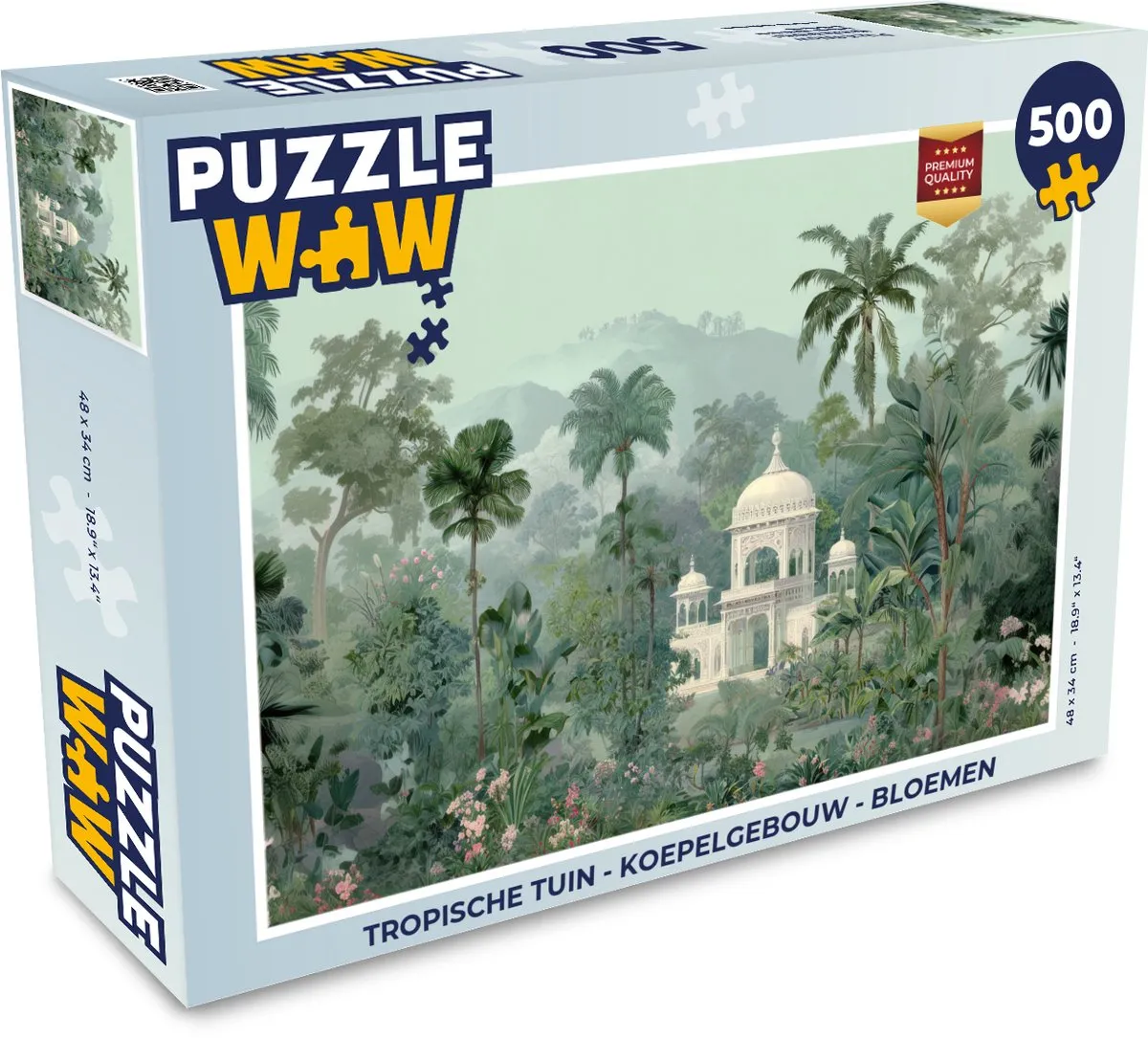 PuzzleWow Tropische Tuin Legpuzzel 500 Stuks - Koepelgebouw