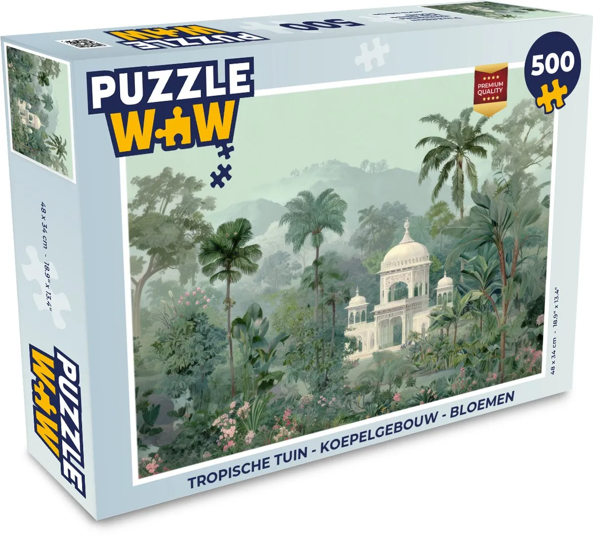 PuzzleWow Tropische Tuin Legpuzzel 500 Stuks - Koepelgebouw