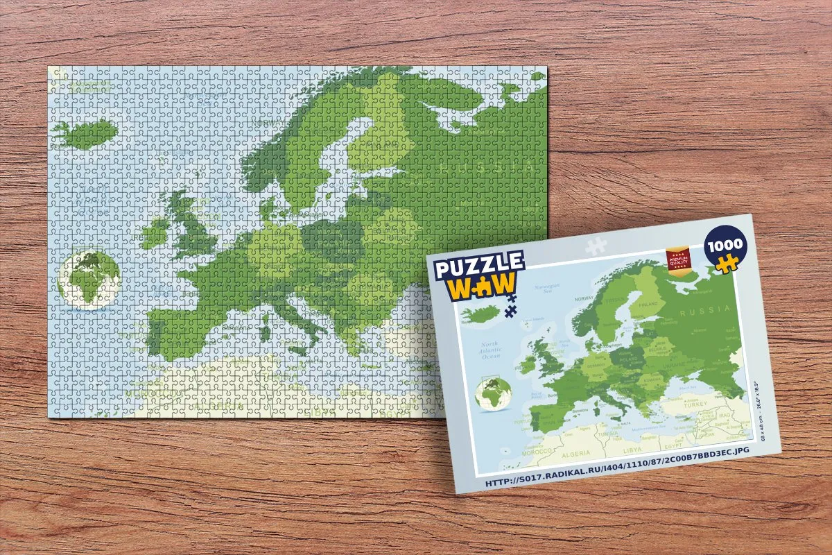 PuzzleWow Europa Legpuzzel 1000 Stuks - Multicolor