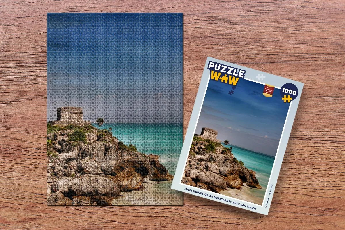 PuzzleWow Maya Ruïnes Tulum Legpuzzel 1000 Stuks - Multicolor