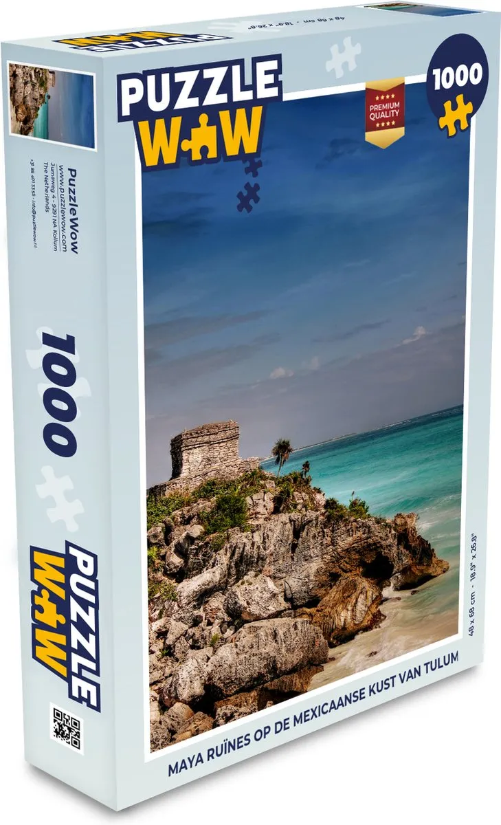 PuzzleWow Maya Ruïnes Tulum Legpuzzel 1000 Stuks - Multicolor