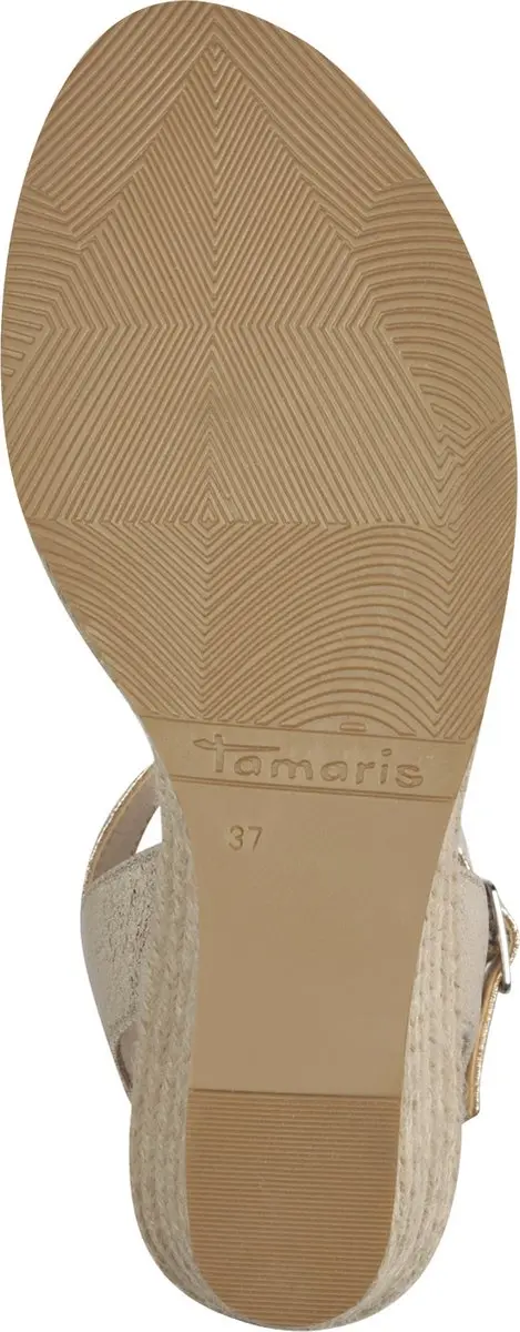 Tamaris Espadrilles met Hak - Dames - Maat 39 - Goud