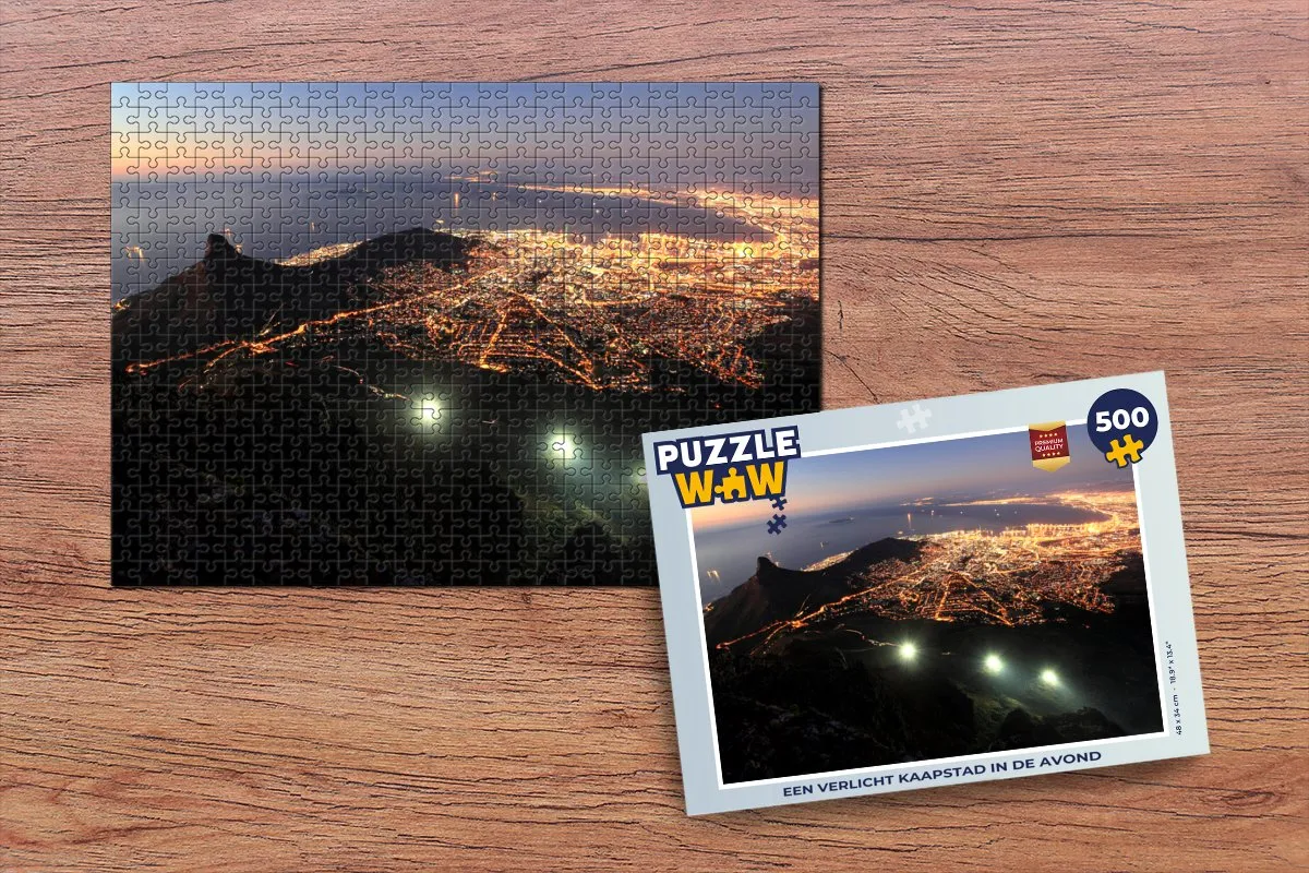 PuzzleWow Kaapstad Legpuzzel 500 Stuks - Multicolor