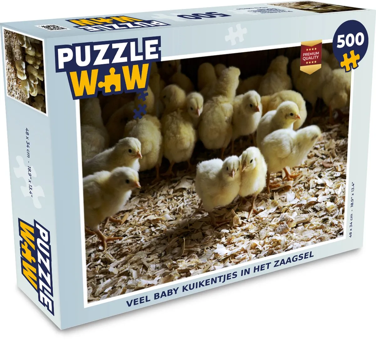 PuzzleWow Legpuzzel Veel baby kuikentjes 500 Stuks - Multicolor