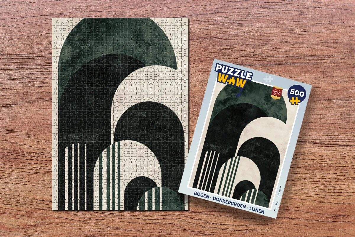 PuzzleWow Bogen Puzzel 500 Stuks - Donkergroen