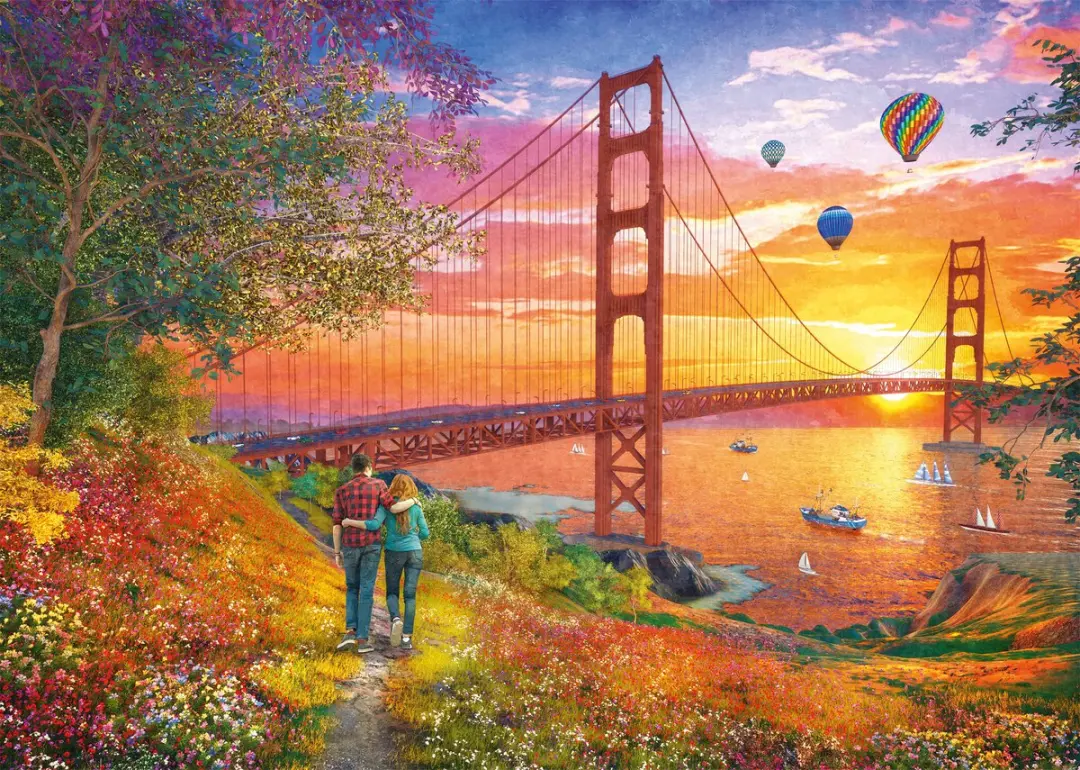 Schmidt Spiele Wandeling naar de Golden Gate Bridge Legpuzzel 2000 Stuks - Meerkleurig
