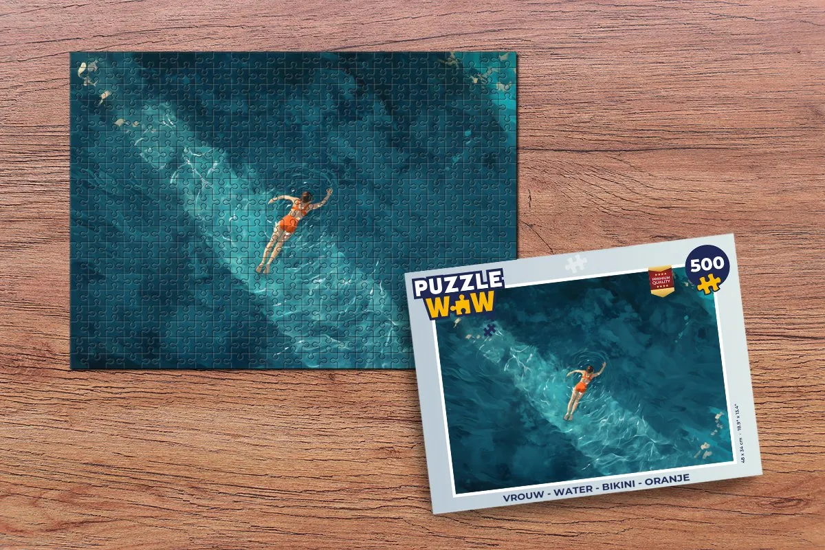 PuzzleWow Legpuzzel 500 Stuks - Koraalrif Vissen - Oranje