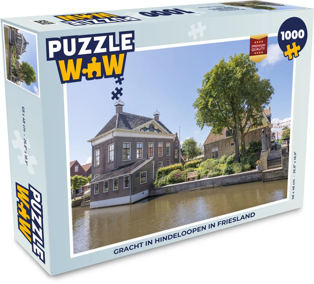 PuzzleWow Gracht Hindeloopen Friesland Legpuzzel 1000 Stuks - Multicolor