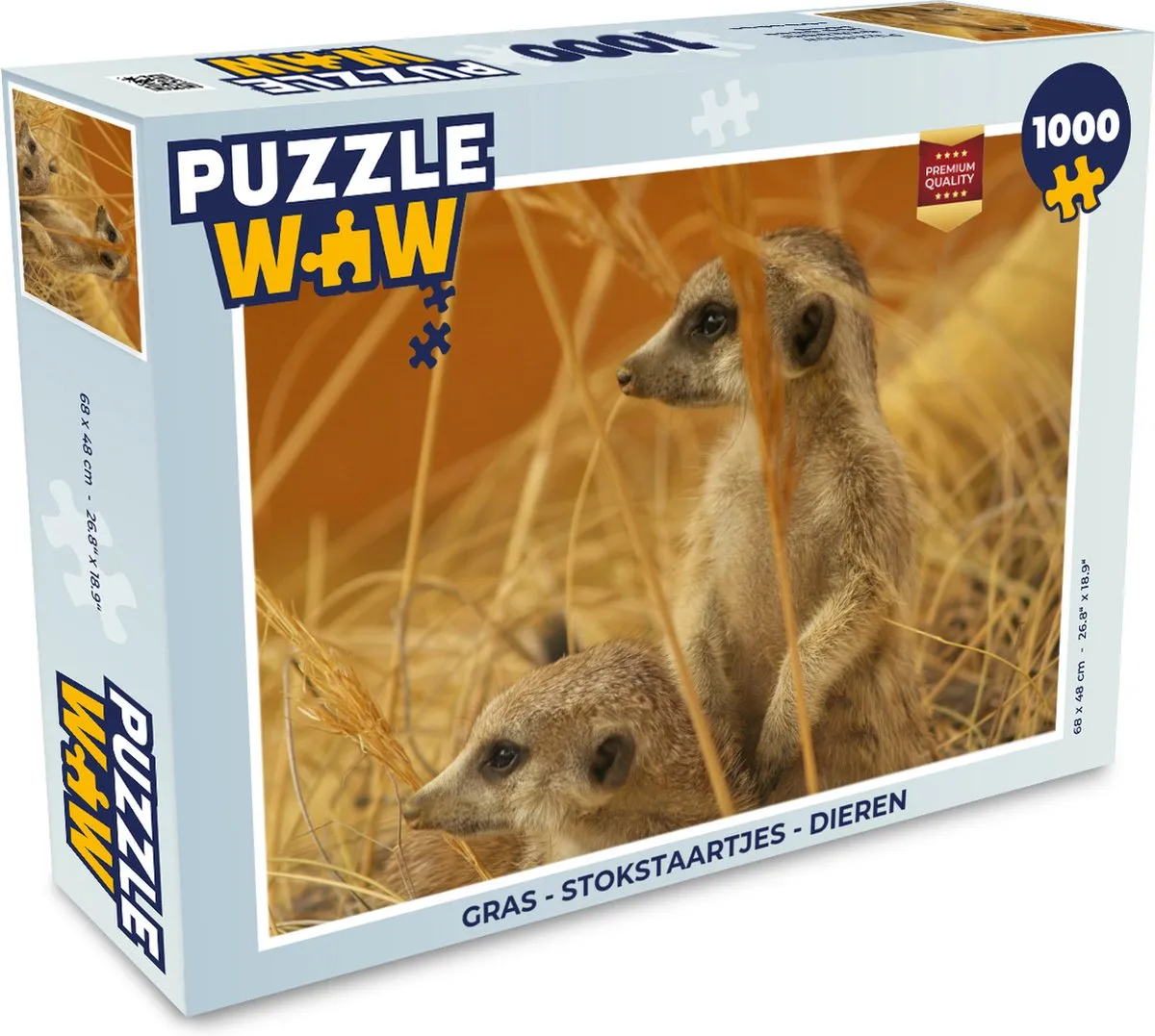 PuzzleWow Gras Stokstaartjes Legpuzzel 1000 Stuks - Multicolor
